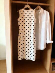 Resyla Women's Spring/Summer New Arrival Bestselling Polka Dot Print Fitted Casual Camisole Dress - Multicolor - View 2