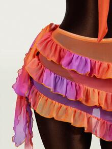 Zestiva Basics 女士性感扎染印花抹胸比基尼套装 - 粉色 - 查看 9