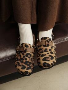 Solecia New Spring/Autumn Women Slip-On Thick Soled Closed Toe Mule Shoes For Christmas - Brown - View 2