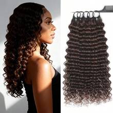 Boho Braids Human Crochet Hair In 100% Remy Human Hair Feather Line Crochet Hair Braids Salon Silky Seamless Invisible Natural Black Color For Thin Hair Woman Micro Pre Looped Crochet Human Hair Deep Wave Extensions