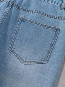 Manfinity Denimwave Quần jeans ống đứng loe dành cho nam, có họa tiết. - Rửa trung bình - Xem 7