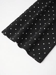 SHEIN Sweetro Women's Polka Dot V-Neck Sleeveless Long Jumpsuit, Spring/Summer - Black - View 7