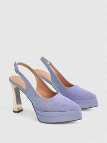 CUCCOO LuxiPop Women's Fashion Party Waterproof Platform High Heel Sandals - Royal Blue - View 2