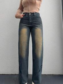 Jeta Ari 女式复古宽松牛仔裤，宽松牛仔裤 - 中等水洗藍 - 查看 6