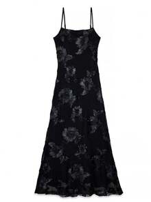 ATUI Studio Váy lưới Jacquard thanh lịch dành cho nữ - màu đen - Xem 6