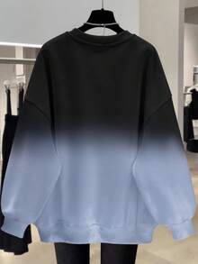 EMERY ROSE 流行新款渐变色常规女式圆领运动衫