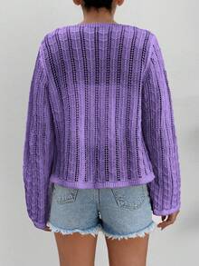 EURMUSE Tied Up Ajure  Cardigan - Lilac Purple - View 2
