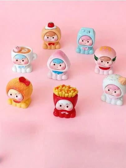 MINKOJA Multi Piece Mini Size PVC Material Collectible 3D Design Colorful Sweet Dessert Themed Cute 3D Mini Figures Blind Box For Collectors Gifts Parties Christmas Birthday Home Decor All Season Hot Blind Box Kawaii Surprise Unboxing Collectibles