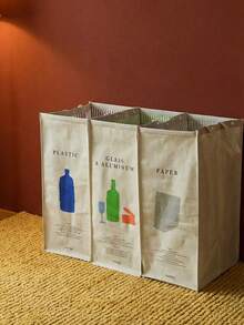 Joivida 1个垃圾分类垃圾袋 | 可折叠PP材质收纳袋 – 可重复使用防水，适用于厨房、家庭、酒店及物业管理 | 垃圾分类整理袋，是返校季的理想之选 - 彩色 - 查看 3