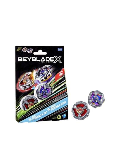 Beyblade X Beat Tyranno 4-70Q & Knife Shinobi 4-80HN Dual paquete Set F9586EU4