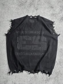 Manfinity ZONE917 男士无袖字母图案简约休闲针织背心