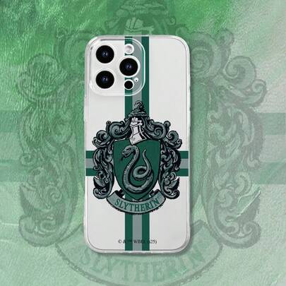 HARRY POTTER X SHEIN 1pc Slytherin Harry Potter House Serpent Crest Striped Phone Case | Creative, British, And Collegiate Style , Dustproof And Waterproof | Compatible With IPhone 17/17 Pro/17 Pro Max/Air&16/15/14/13/12/11/Pro/Pro Max/X/XR/XS/XS Max/7/8/Plus