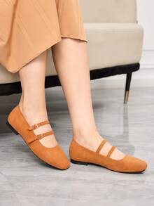 CUCCOO BIZCHIC Women's Buckle Design Casual Versatile Flat Shoes Valentine's Day - Brown - View 5