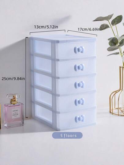 1 pieza Caja de almacenamiento de joyas azul, organizador de maquillaje de múltiples capas, regalo del Día de San Valentín, accesorio de viaje, regreso a la escuela