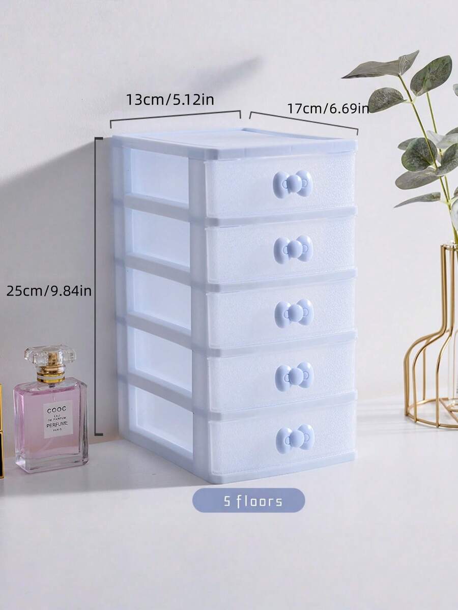 1pc Blue Jewelry Storage Box, Multi-Layer Makeup Organizer,Multi-Tier Valentine Day Sun Travel Cool Back To School - Pink - View 1