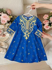 SHEIN 1件装可爱女宝宝连衣裙，款式多样，饰有可爱的碎花图案，长袖设计，舒适休闲，时尚百搭，适合日常穿着，也适合生日派对、晚宴、演出、婚礼、洗礼、开幕式等秋冬季活动，室内外皆宜，也适合日常穿着、运动、玩耍、聚会、拍照、度假、节日等场合，尤其适合春、秋、冬季穿着。 - 彩色 - 查看 2