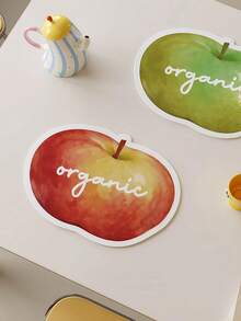 Joivida Thảm lót bàn ăn bằng da PU in hình quả táo theo phong cách màu nước tự nhiên (42x28cm) - Thảm lót bàn chủ đề trái cây màu đỏ và xanh lá cây, chống bám bẩn, món quà ý nghĩa dành cho bạn bè và gia đình, phụ kiện ăn uống trang nhã cho những bữa ăn thân mật và tụ họp gia đình. - Thảm ăn - Xem 6