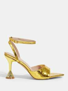 CUCCOO TILAWA 女士经典简约时尚高跟凉鞋 - 金色 - 查看 11