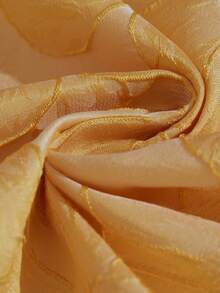 Aveloria Rosie Elegant Sweet Puff Sleeve Jacquard Cutout Waist Pleated Mini Dress - Yellow - View 7