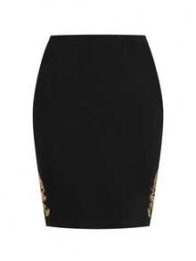 Ellevyn Women's Floral Print Casual Versatile Commute Mini Skirt