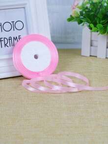 1/3/5 Roll 0.6cm/4cm Wide Satin Ribbon, For Bows, Cakes And DIY Crafts,Ribbon Bow Hair Accessory Making Cake Baking Bundling - Pink - View 2