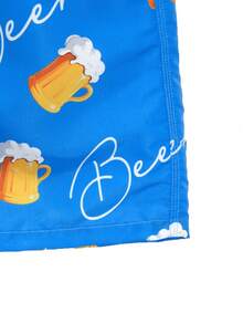 Manfinity RSRT Quần short đi biển nam in họa tiết, quần bơi Michelob Ultra, quần bơi hình bia, quần bơi màu xanh dương đậm, quần bơi nam ngộ nghĩnh. - Màu xanh lam - Xem 6
