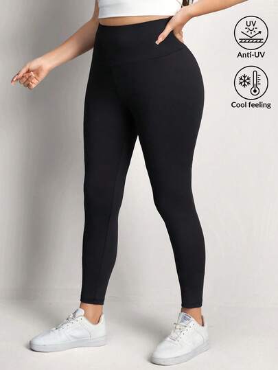 Comfylo Plus Size Solid Color High Waist Slim Fit Casual Leggings Summer Holiday Outfits Casual Women Outfits Summer Holiday Outfits