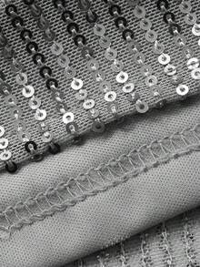 DAZY Women's Fashionable Sequin Sleeveless Dress For Party Wedding Guest Dress Sparkly Dress - Grey - View 4