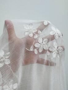 SHEIN SunnyBelle Women's White Embroidered Self-Tie Ruffle Hem Skirt, Romantic Elegant Beach Holiday Summer Skirt, Fashionable Irregular Hem Beach , Spring/Summer, White, Valentine's Day - White - View 8