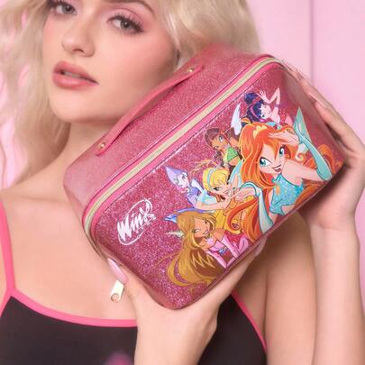 The Winx X SHEIN 1 Large-Capacity Transparent Cosmetic Bag, Multi-Purpose Storage Bag, Small Item Storage Bag, Travel Storage Bag, Digital Storage Bag, Suitable For Daily Carrying Of Small Items, Travel, Office Use, Makeup, Or Study, Specially Designed For Women,Gift Ideas