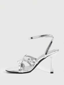 CUCCOO SZL 女士时尚优雅银色高跟凉鞋 - 銀色 - 查看 8