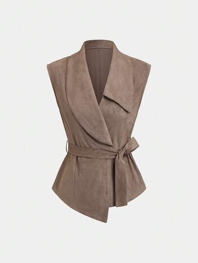 Sweetra 女士纯色短款无袖风衣，春夏款