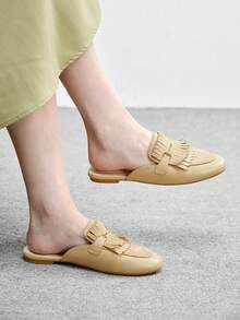 CUCCOO BIZCHIC 女士休闲套脚平底鞋，流苏设计，适合日常穿着 - 駝色 - 查看 1