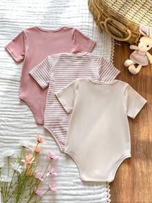 Vintaside Kids 女婴夏季短袖休闲简约连体衣，适合户外休闲、购物、露营和度假穿着 - 彩色 - 查看 2