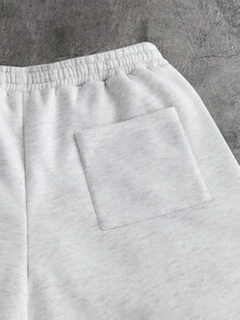 AXEPEAK 男士条纹抽绳腰阔腿宽松休闲运动裤 - 淺灰色 - 查看 4