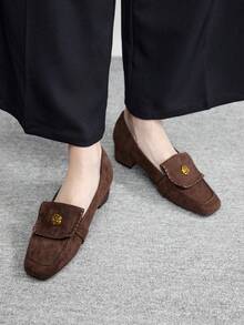 CUCCOO BIZCHIC Tacones altos de moda versátiles de uso diario con decoración de metal para mujeres - Marrón - Ver 4