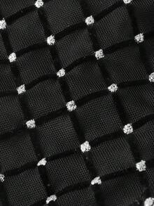 FeverCity 男士性感透视格子网眼水钻装饰镂空露背吊带连体衣