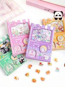 1 buah Buku Catatan Bertema Mesin Penjual Kapsul (80 Halaman), Interior Berwarna Penuh, Menampilkan Kelinci, Panda, Kucing Shiba, Capybara, Memo Pad Saku Kartun & Kreatif, Buku Catatan Kartun Lucu 64K, Jurnal Saku Alat Tulis yang Menyenangkan - MultiWarna - View 1