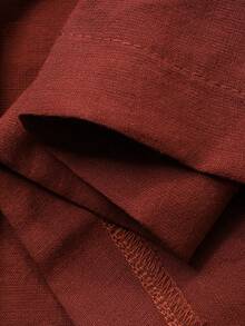 FRIFUL Women's Spring/Summer Splice Contrast Color Pleated Back Collar Tie Bow Neck Loose Casual Versatile Blouse - Red - View 7