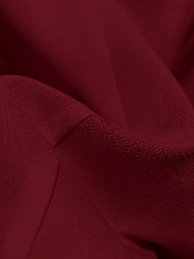 Franclia 파티, 데이트 복장, 가을/겨울에 적합한 우아하고 시크한 럭셔리 비즈 장식 허리 신치드 밑단 뒷면 지퍼 화이트 블라우스 - 버건디 - 보기 4