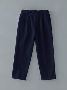 Young BoyWhite Pants With Waistband Buckle Design, Suitable For Parties, Festivals, And Gatherings,Kids - Navy Blue - View 5