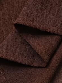 Livesso Brown Textured Patchwork Vacation Shirt For Women, Summer - Coffee Brown - View 3