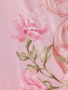 SHEIN MOD 女士碎花休闲长裙 - 粉色 - 查看 5