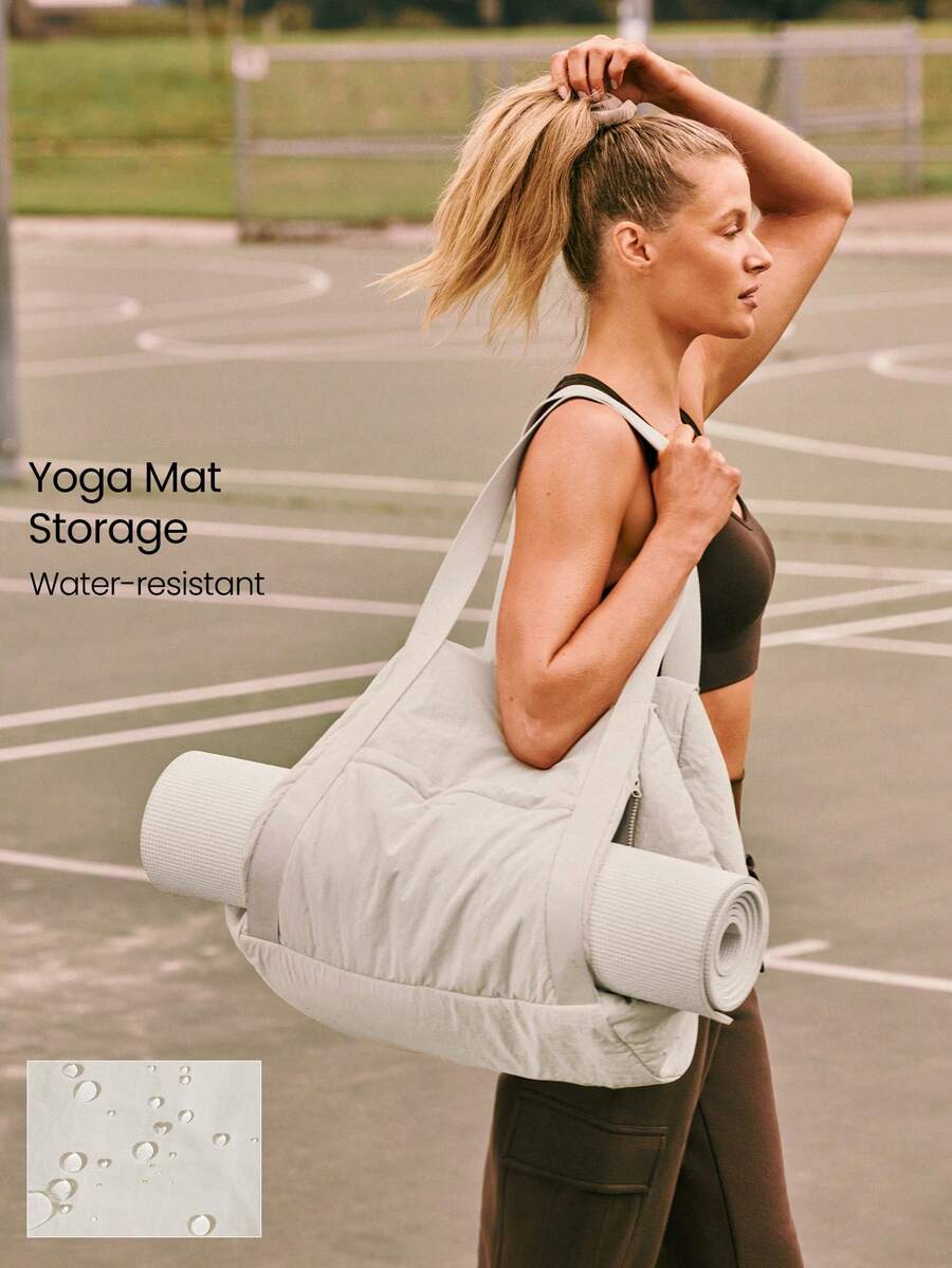 GLOWMODE 26L Maxi Zen Moves Water-Resistant Yoga Mat Storage Pocket Tote Bag Yoga Studio Gym Daily Casual Wear - White - View 1