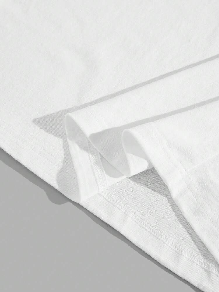 Manfinity ZONE917 Camiseta de punto blanca con estampado de pintura de labios de piedras preciosas retro de estilo callejero de moda oversize en gris - Blanco - Añade 6