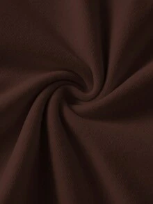 SHEIN MOD Women's Elegant Dark Brown Autumn Dress,Contrast Trim Pearl Button Decor Bow Tie Waist Fitted Long Sleeve Coffee Brown Tea Party Dresses For Women - Coffee Brown - View 4