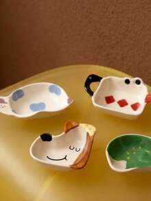 Joivida 1个卡通动物首饰托盘，可爱小巧精致。可用作道具、首饰收纳、装饰品，适合生日装饰、厨房摆设。也适合作为情人节、新年礼物。 - 彩色 - 查看 2