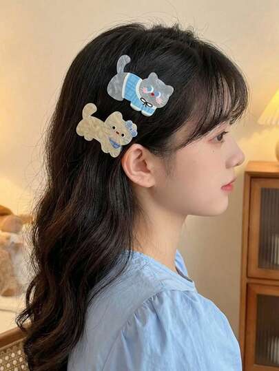 Joivida 4PCS Cute Cat Hair Dreamy Hair Clips Set For Women Casual Wear Daily Dating Accessories Party Hairstyle Barrettes Hairpins Fashion Gift