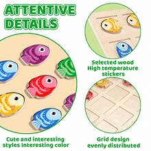 MINKOJA Wooden Little Fish Direction Finding Game, Spatial Logic Training, Wooden Puzzle Toy With 30 Question Cards, Color Recognition And Directional Logic Training Wooden Toy, Holiday, Birthday Gift - Multicolor - View 5