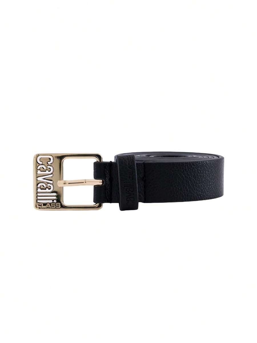 Cavalli Class Women's Logo Buckle Leather Belt Black - Black - View 1